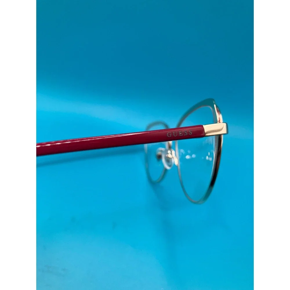 Guess Eyeglass Frames Women 53mm Burgandy Gold Cat Eye GU50334 *Frames Only*